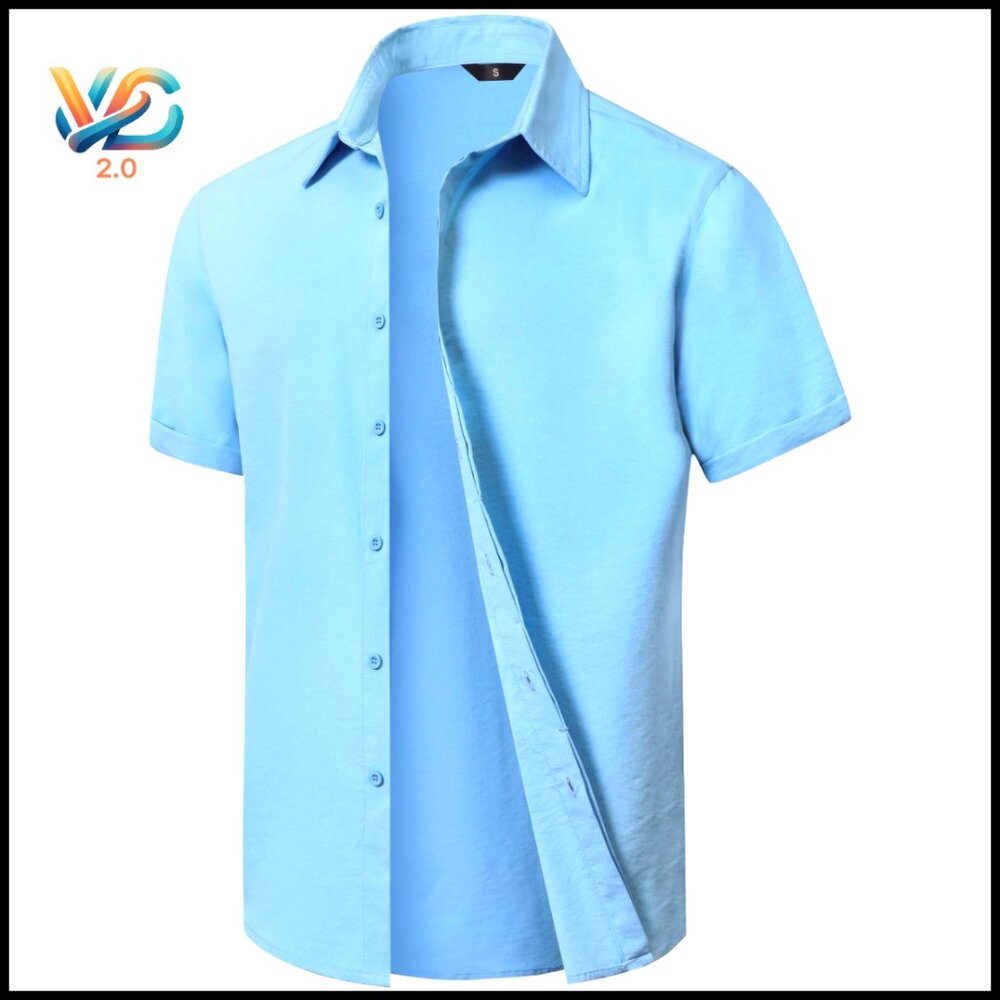 Lightweight Stretch Button Down Shirt Casual Vaca… - image 1